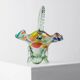 Multicolor Murano Glass Handle Bowl with Polka Dots, Ruffled Rim – 1970s Italian Mid-Century