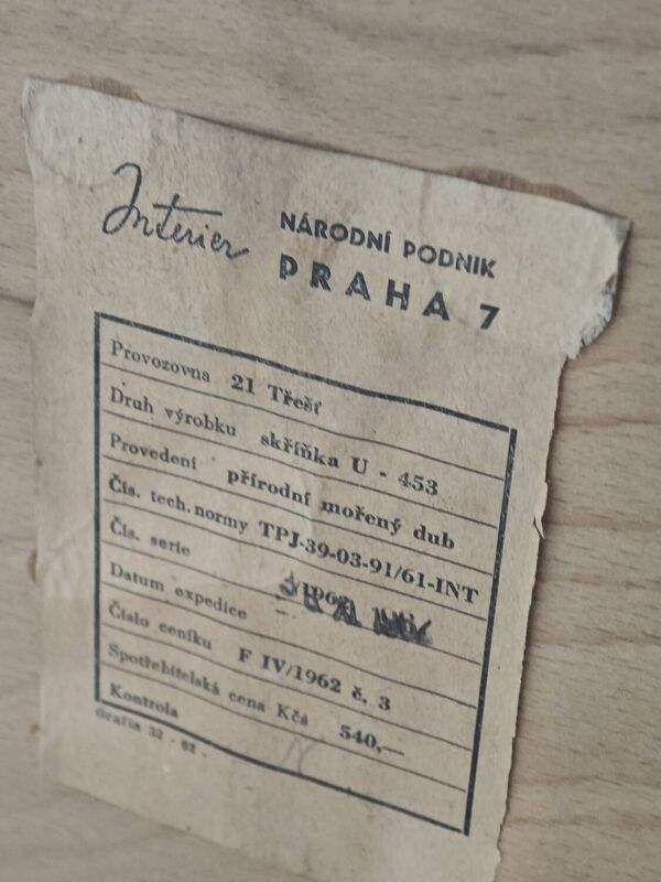 Commode U 453 Rose  8 tiroirs Jiri Jiroutek pour Intérier Praha 1962