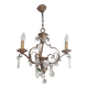 Bronze chandelier with crystal pendants