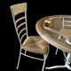 Table ronde fer forgé bois & verre