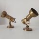 Pair of vintage wall sconces CVL in solid gold brass.
