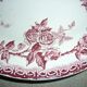 Beige earthenware plate with rose decoration and red garlands