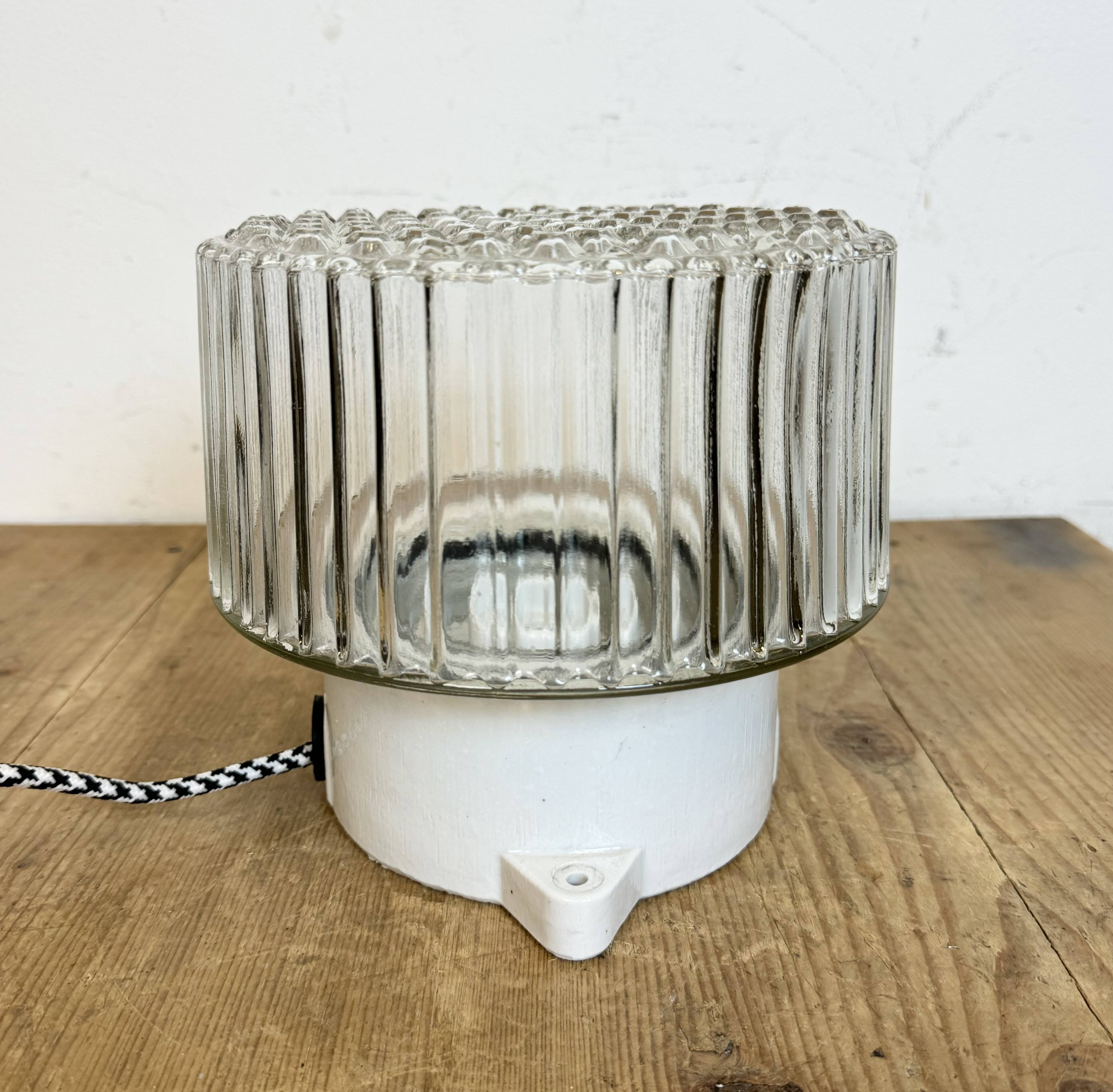 Vintage White Porcelain Ceiling Light, 1970s