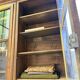 Glass-fronted walnut library 1900