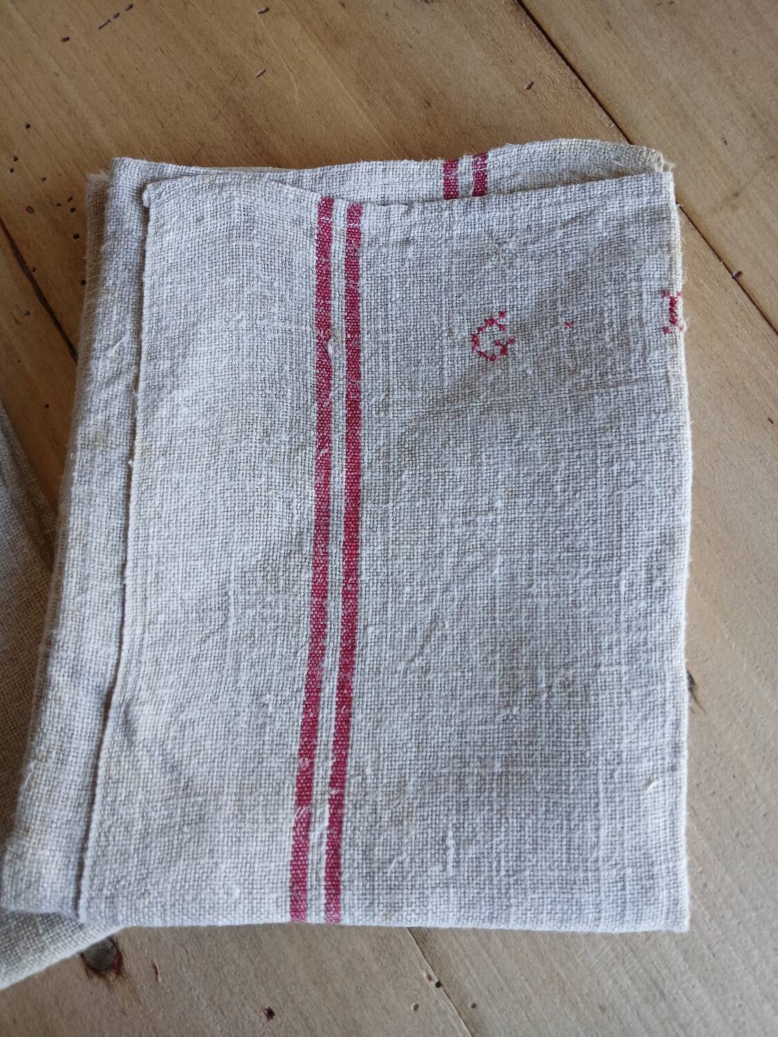 2 old embroidered tea towels