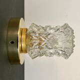 Vintage globe ceiling lamp molded glass
