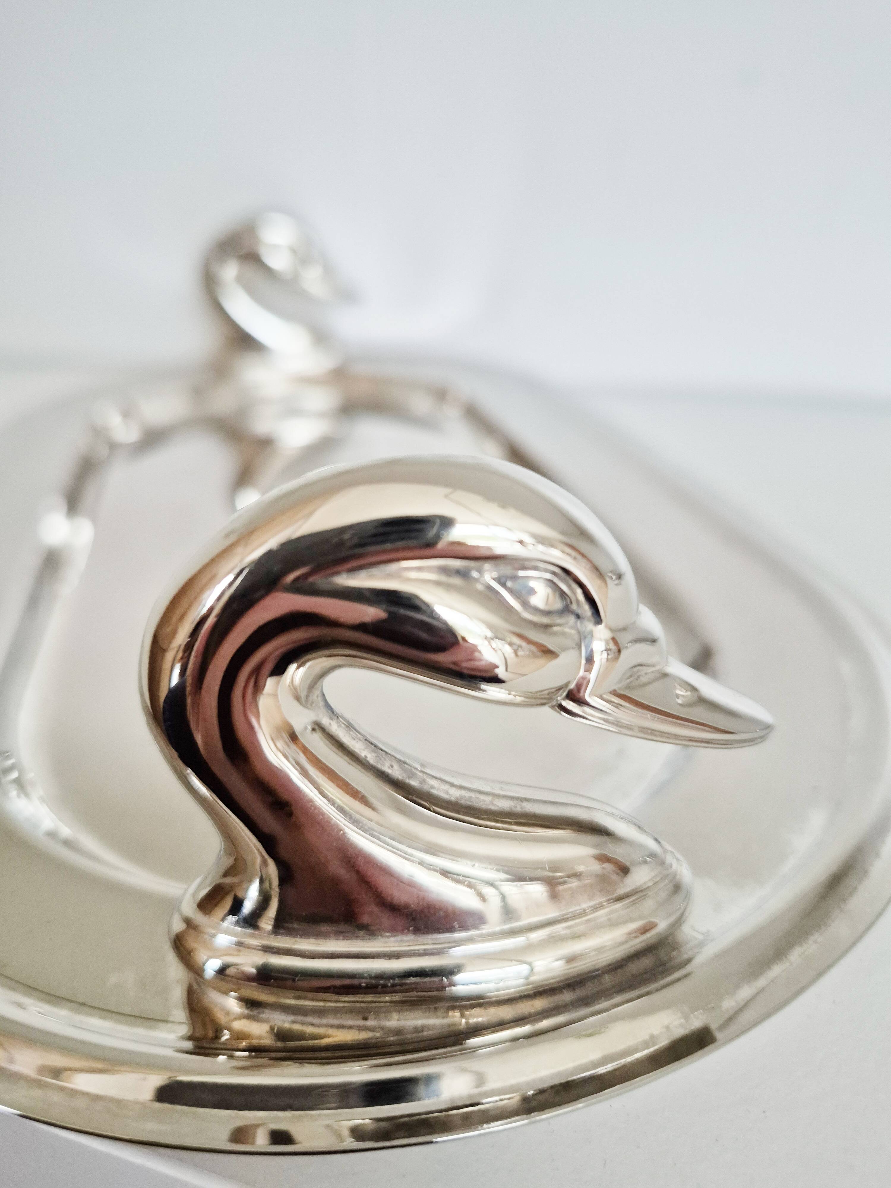 Silver-plated serving dish for foie gras.