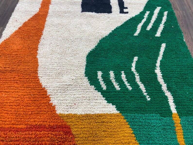 Traditional handmade Berber wool rug, size 150 x 250 cm