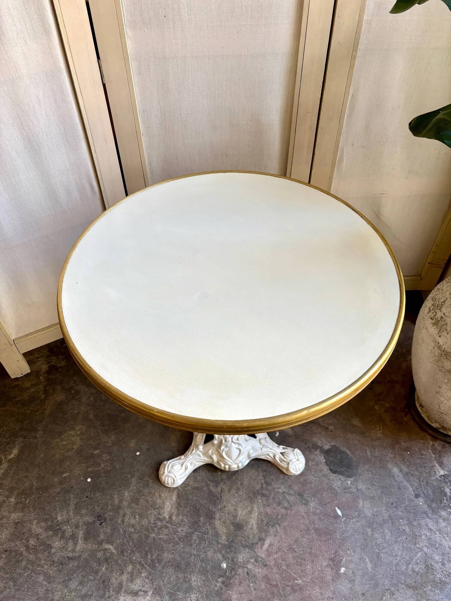 Cast iron and beige melamine bistro table ⌀ 60 cm