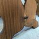 Set of six vintage brutalist wooden chairs.