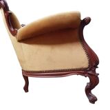 Divano barocco in velluto dorato, anni '50