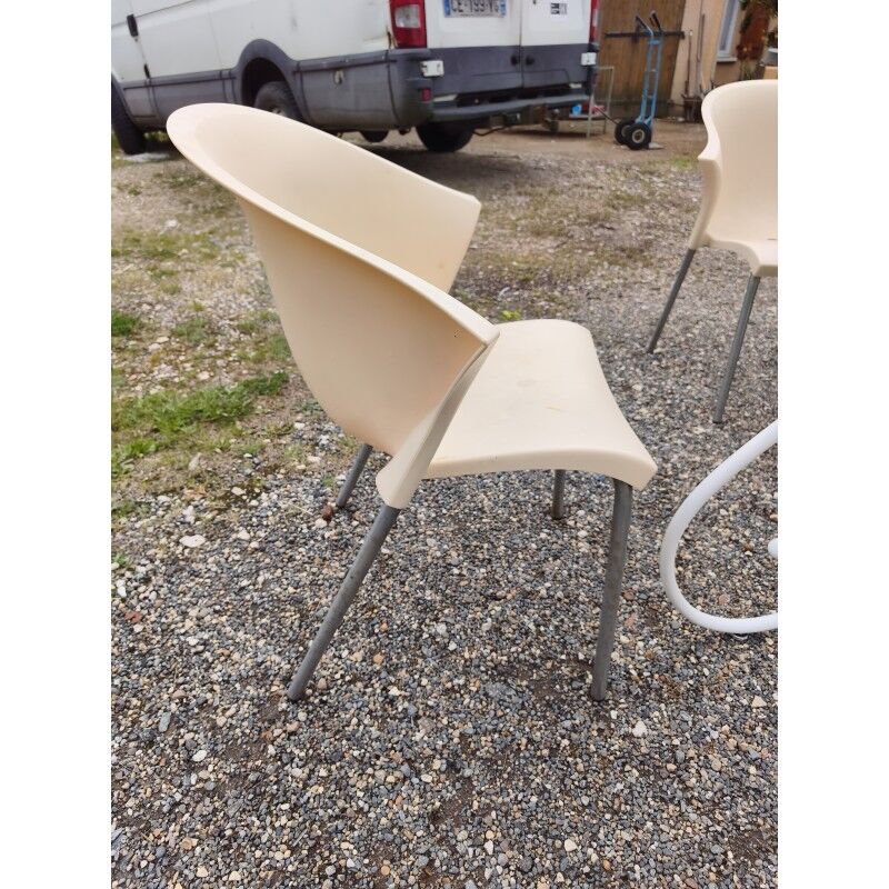 Salon de jardin fer forgé table + 5 fauteuils