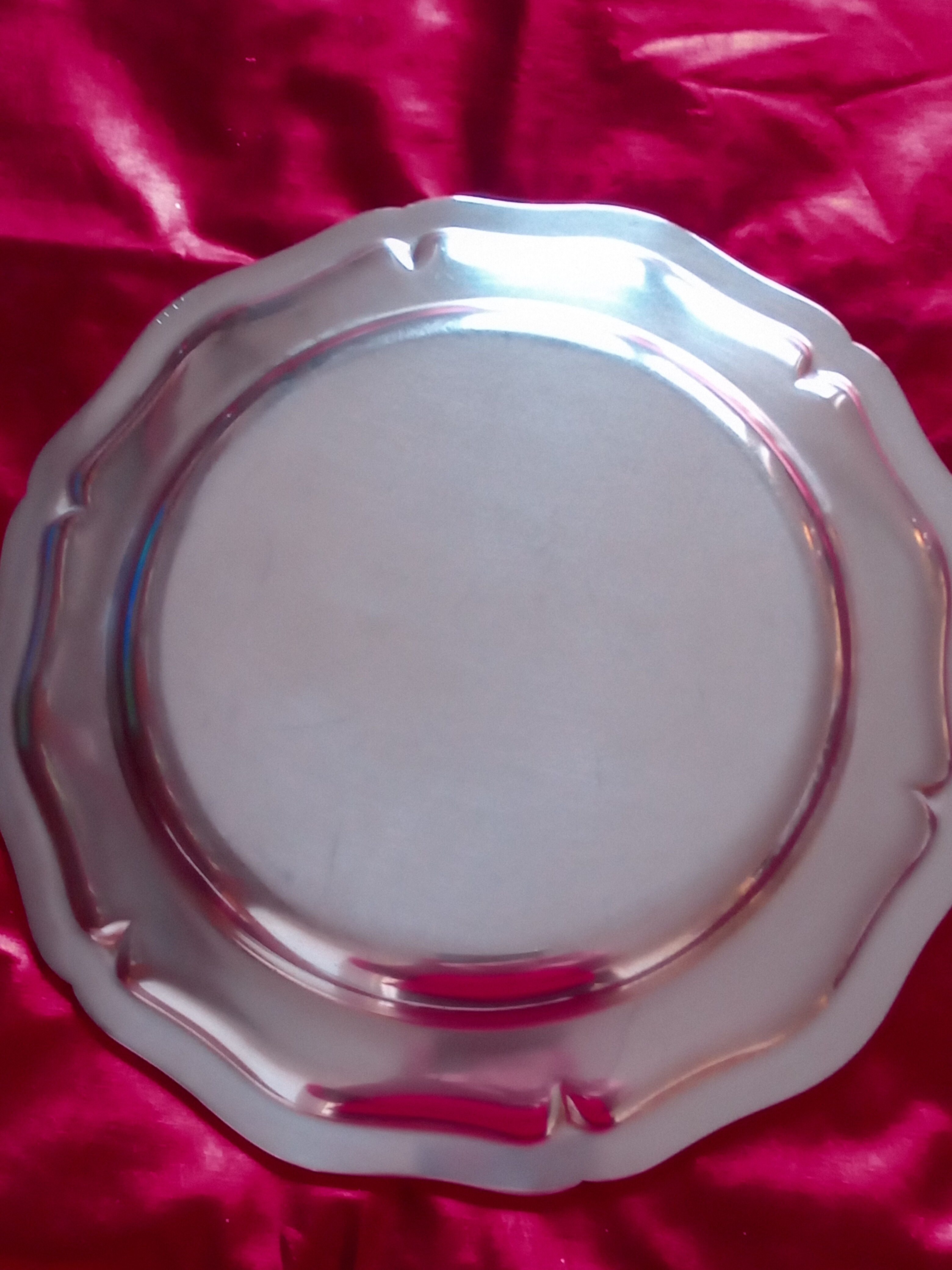 Round silver metal dish Christofle