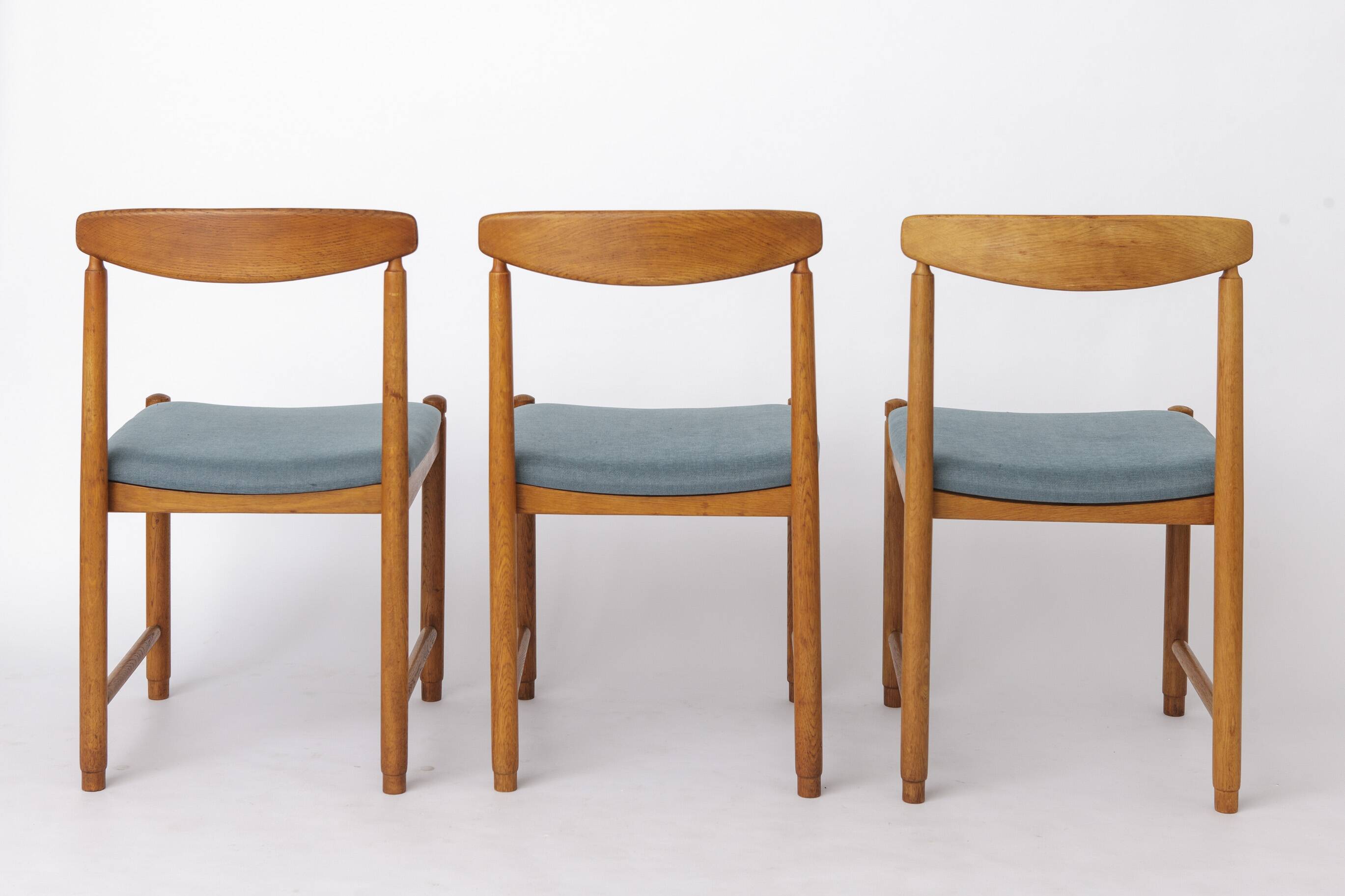 Set of 5 Vintage Oak Dining Chairs Germany 1960s Mid Century Modern