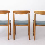 Set of 5 Vintage Oak Dining Chairs Germany 1960s Mid Century Modern