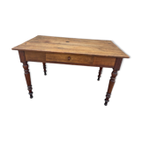 Bistro table in walnut Louis Philippe 1 drawer