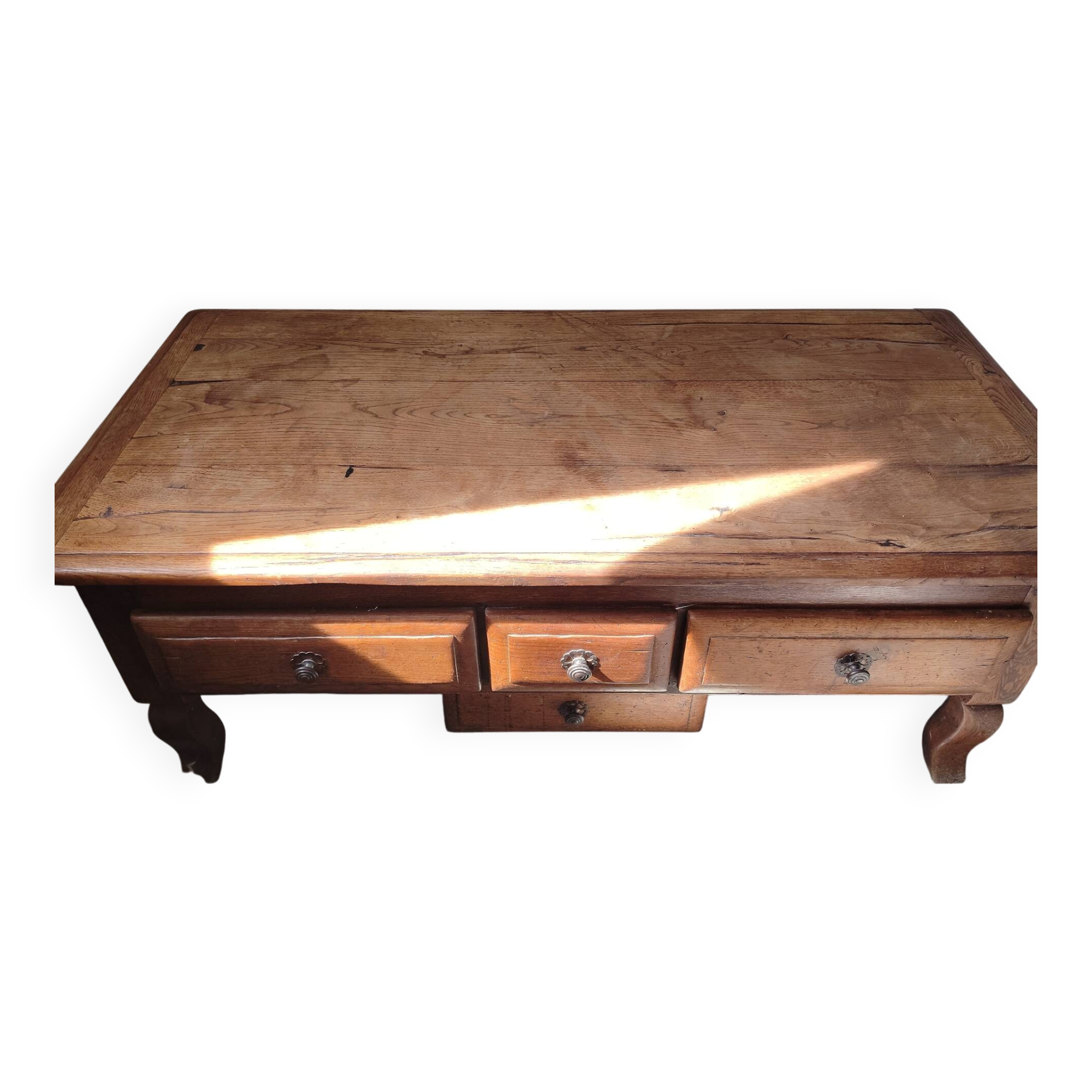 Rustic oak coffee table – Apothecary spirit – 19th century