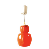 Vintage orange opaline pendant light - Space Age Design
