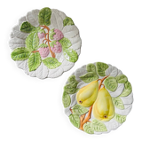 Paire d’assiettes en barbotine made in Italy