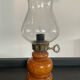 Vintage lamp 50s in wood and glass
