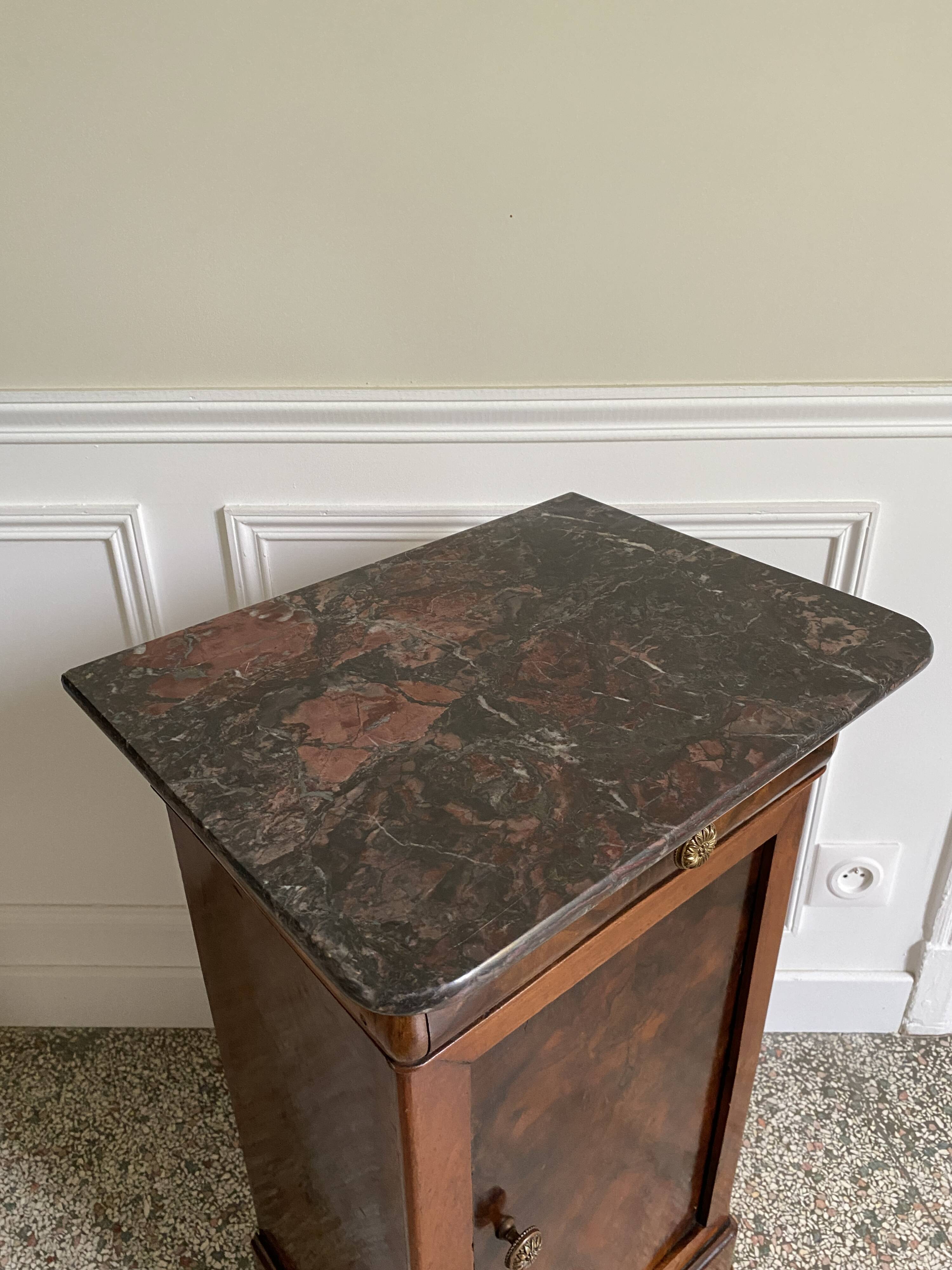 Bedside table / nightstand / column / Somno / Vintage mahogany stand