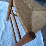Lot 3 old tripod stool mulched seat and oak structure