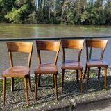 Série de 4 chaises de bistrot restaurant vintage- 1950s