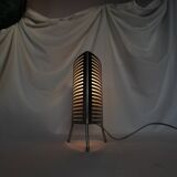 Openwork stainless steel table lamp, Sweden, 1990
