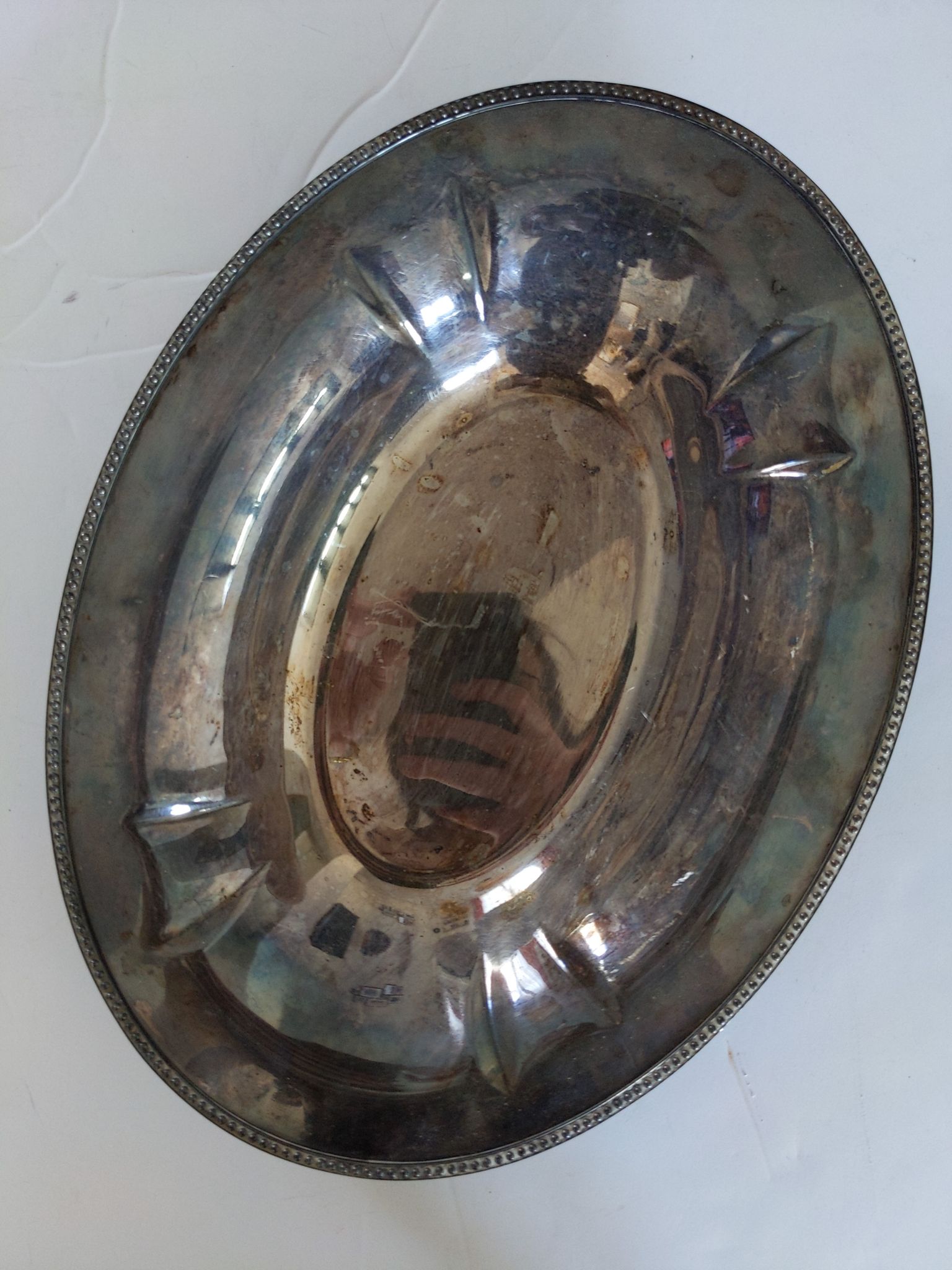 Plat en métal argenté ancien vintage