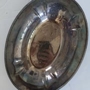 Plat en métal argenté ancien vintage