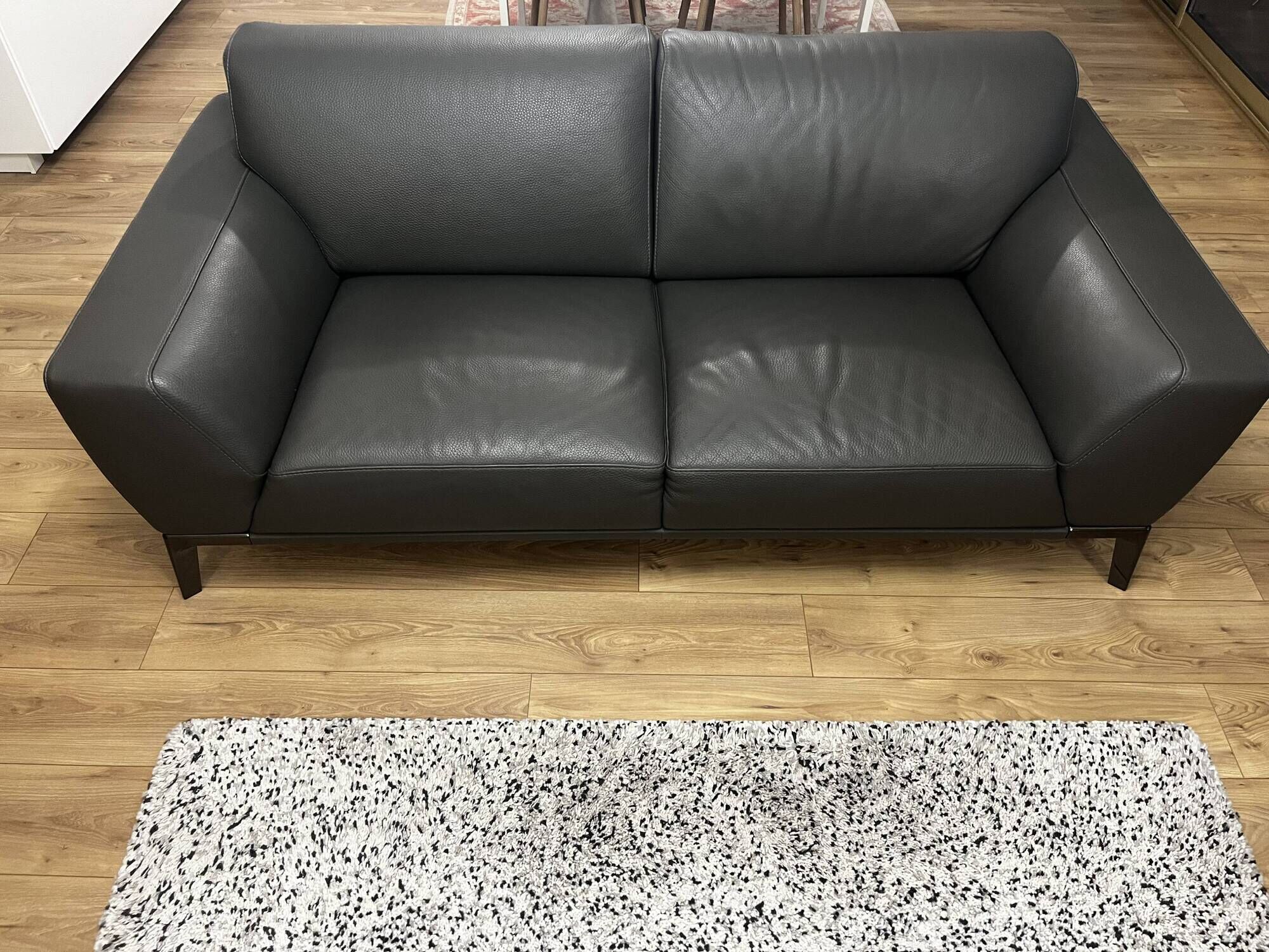 Roche Bobois Réflexion model sofa in taupe leather, 2.5 seats.