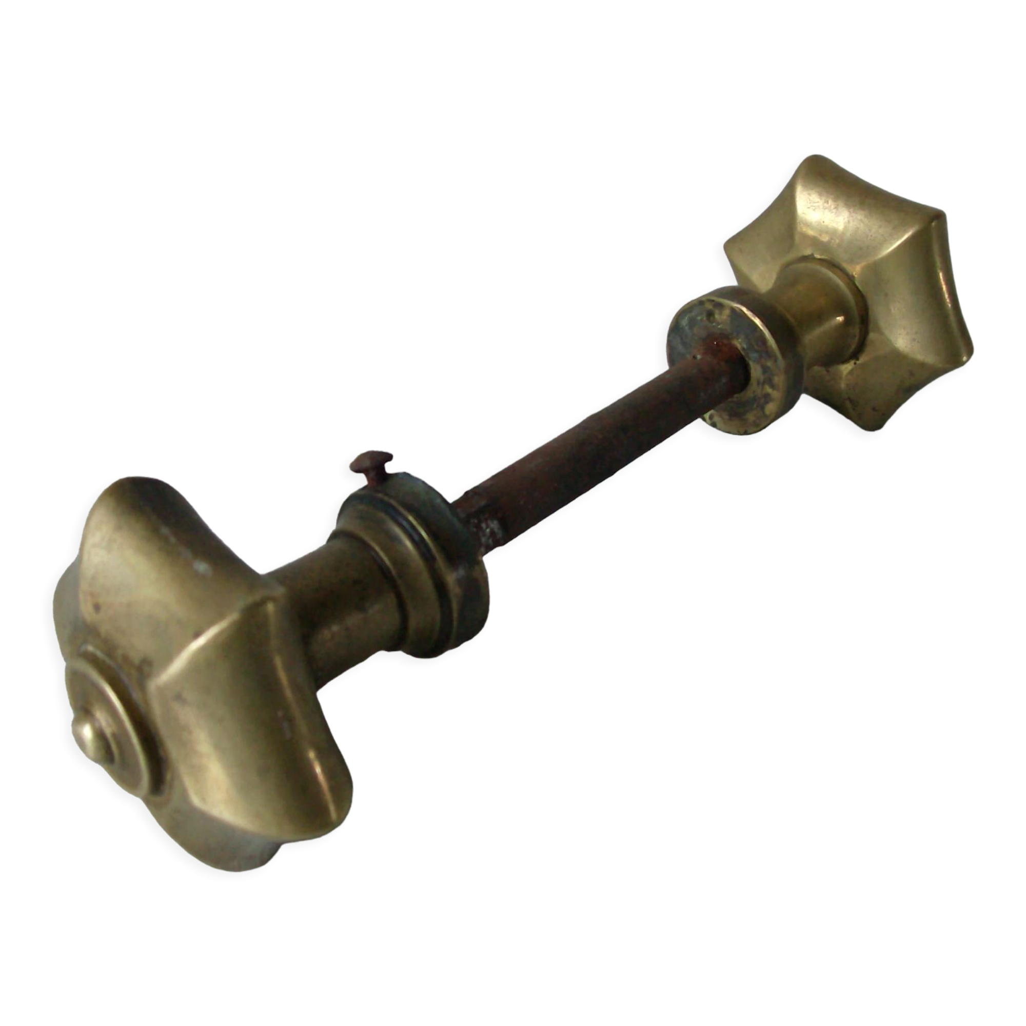 Old Pair of Bronze Door Handles Brass Metal Antique Locksmith