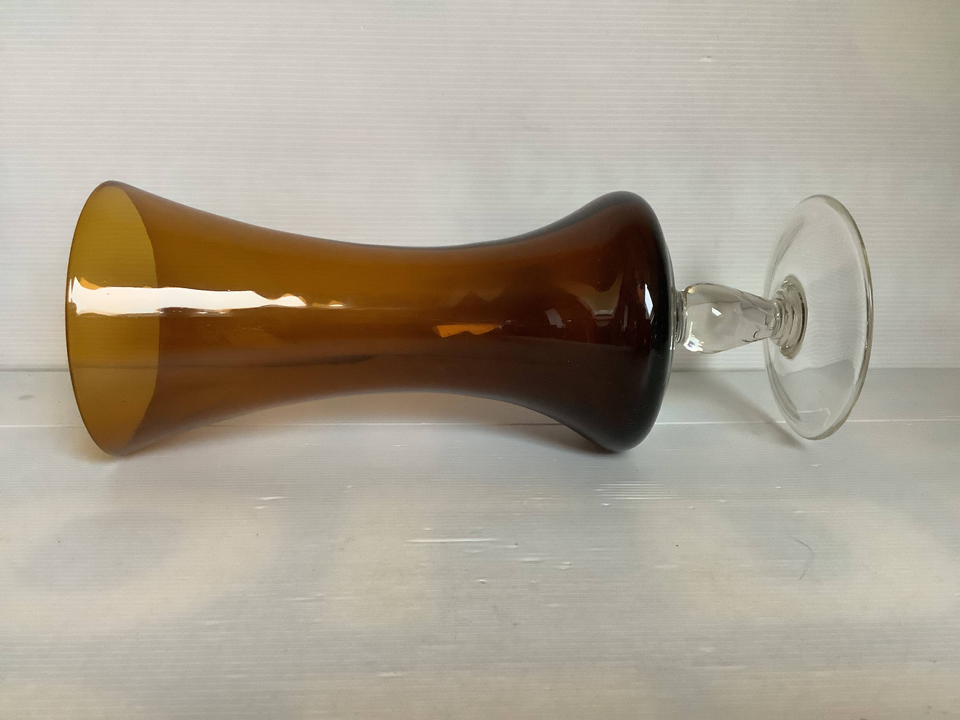 Smoked yellow glass vase