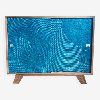 Straw marquetry sideboard
