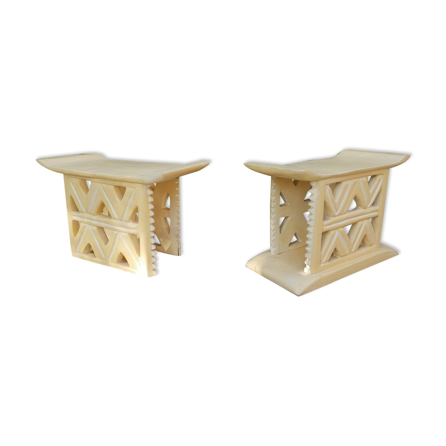 Pair of Africanist art deco stools