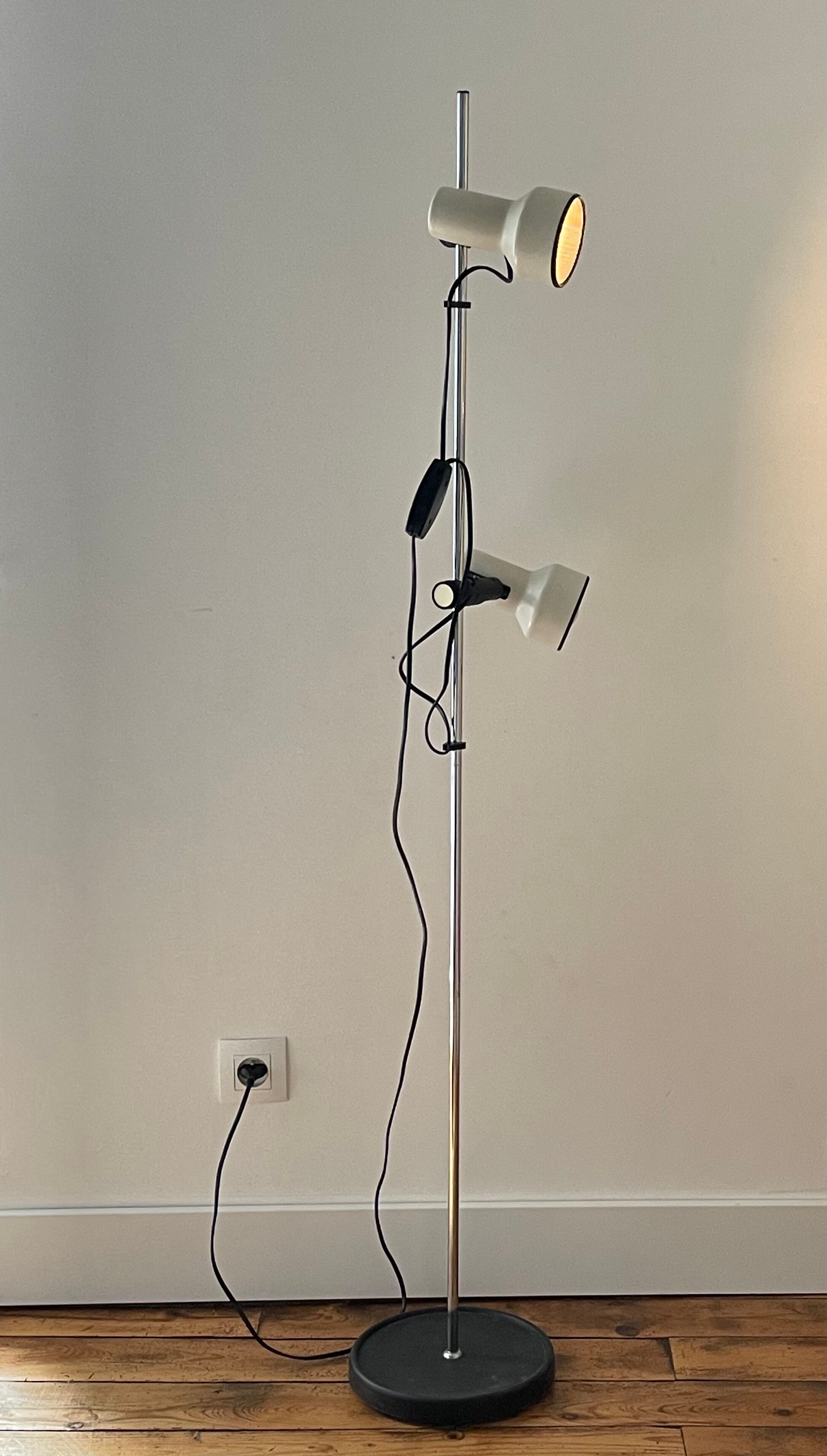 Two-light floor lamp published by Hustadt Leuchten, 1970s