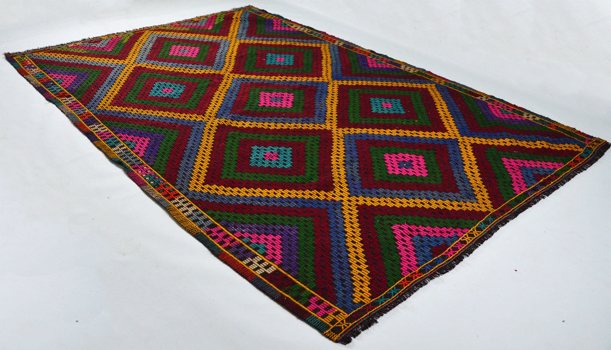 Anatolian handmade kilim rug 303 cm x 190 cm