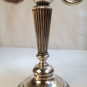 Candlestick with 3 burners in silver metal, Louis XVI style
