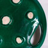 Plat de présentation forme libre Barbotine verte années 50