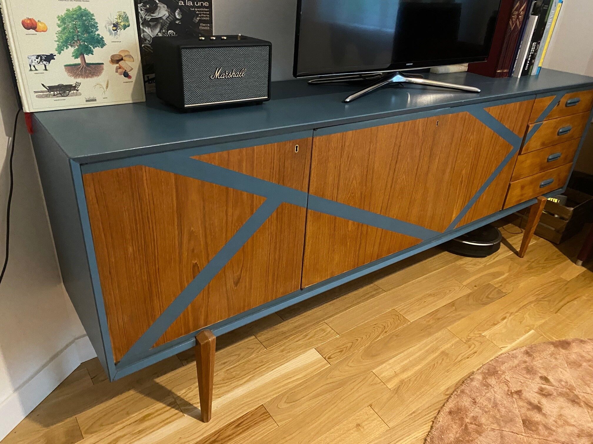 Restored vintage 60s low sideboard