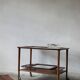 Italian Modern Mahogany Bar Cart with Serving Tray