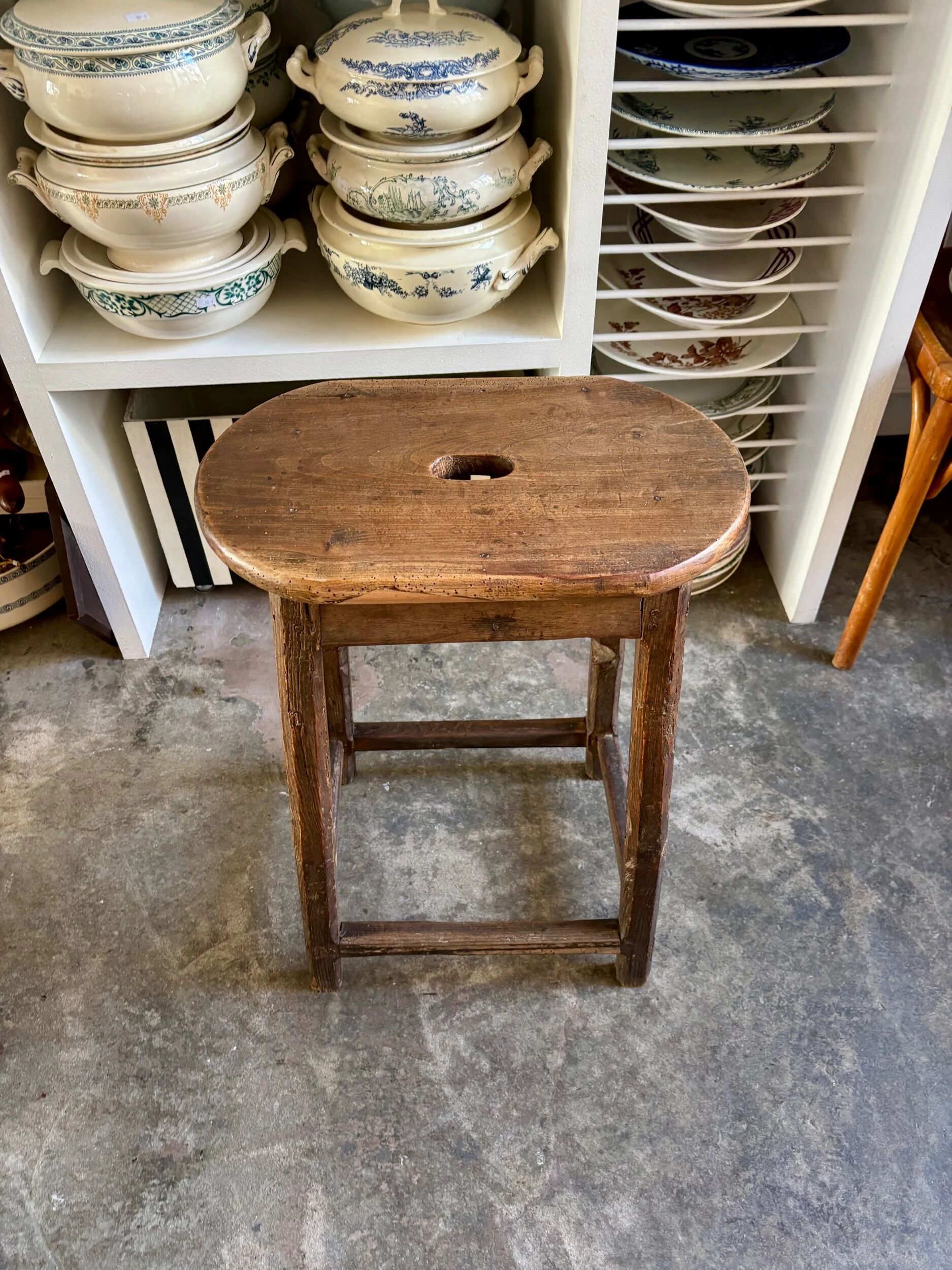 High wooden stool, 18th century
