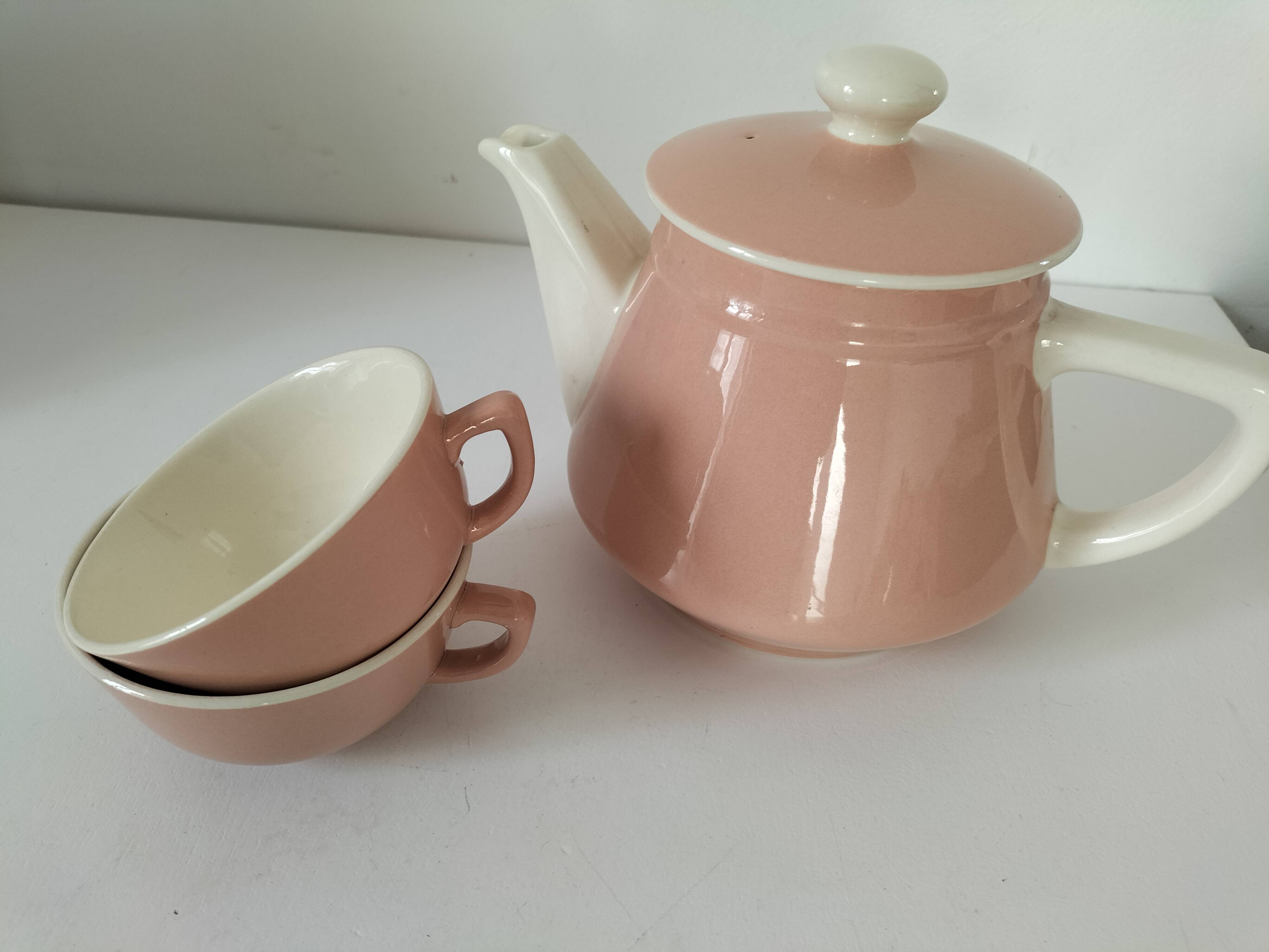 Teapot & duo cups Villeroy & Boch powder pink –