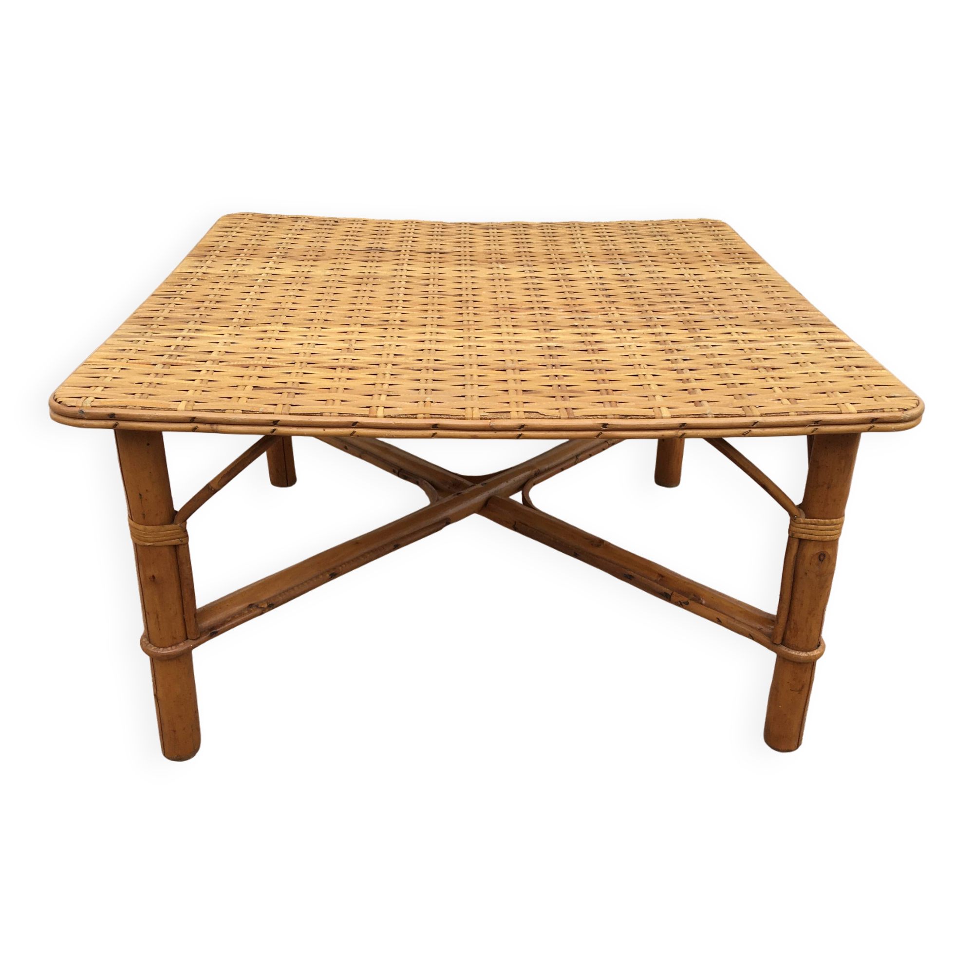 Rattan coffee table by Habitat, 1980s