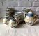 Vintage Japanese fine porcelain tea set with landscape pattern.