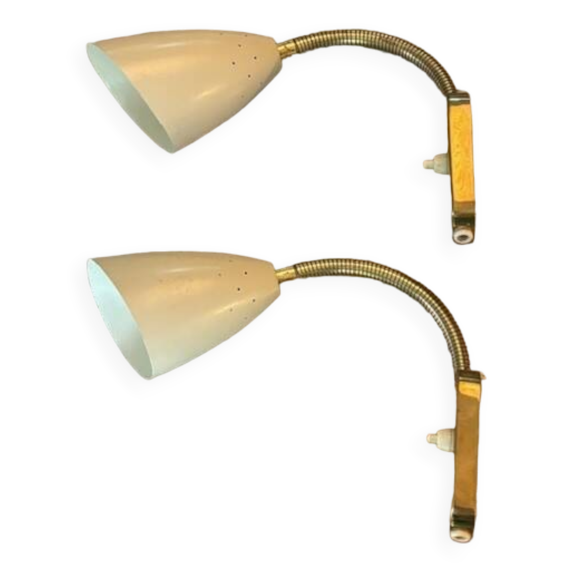 2 appliques laiton orientables - Danemark années 50/60