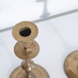 Pair of vintage Scandinavian brass candle holders