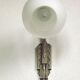 French art deco wall sconce silver metal with opaque glass ball shade 4101