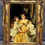"Family Scene". Oil on canvas.