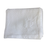 6 monogrammed towels, damask cotton